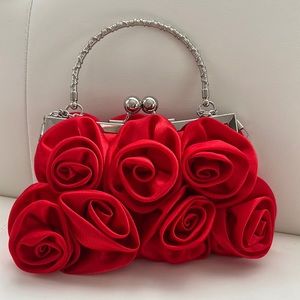 Chic Red Rose Evening Clutch